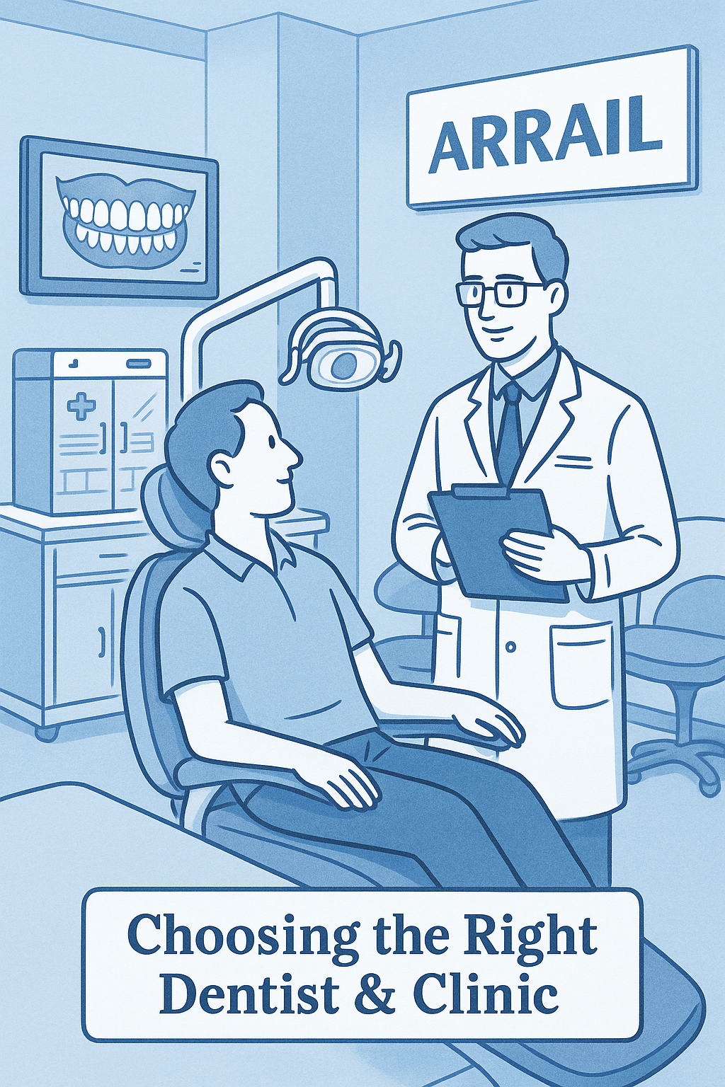 Choosing the right dentist and clinic - dental clinic selection illustration