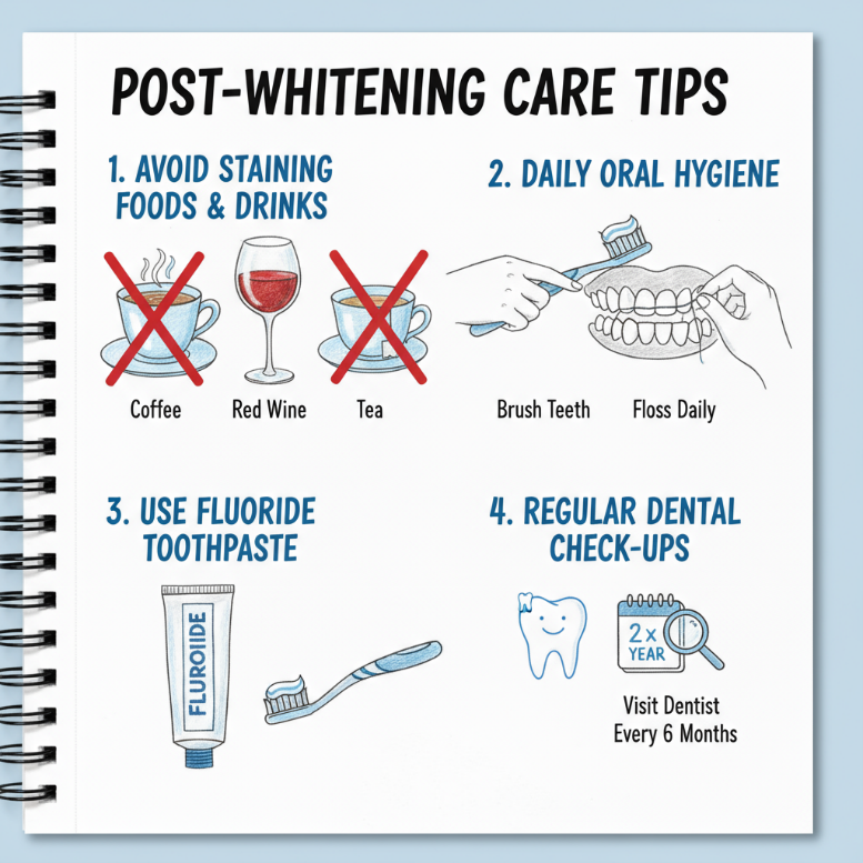 Post-whitening care illustration
